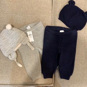 Baby gap knit pants and hat sets